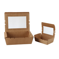 Vente chaude de haute qualité Kraft papier boîte PET couvercle brillant stratification poids différent-pour nouilles pâtes Bento emballage cadeau