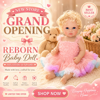 BAkwbwBY Poupée Reborn Fille de 18 Pouces, Corps Entièrement en Vinyle Lavable, Réaliste, Tenue Tutu Arc-en-ciel Tendance avec Biberon et Sucette