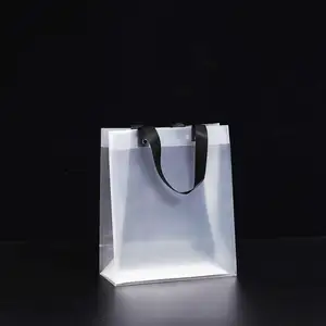 Good quality reusable custom logo waterproof transparent pvc shopping carry bag