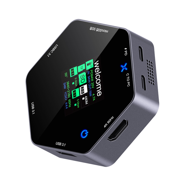High Quality Docking Station Type-C Smart Display 4K60hz hdmi 8 in 1 Multi-port Hub PD Charging USB Expander