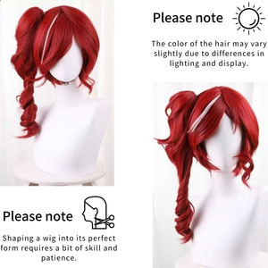 Fibre Synthétique Jeu Prêtresse Cosplay Perruque Rouge Fiona Crimson Anime <span class=keywords><strong>Queue</strong></span> <span class=keywords><strong>De</strong></span> <span class=keywords><strong>Cheval</strong></span> Vague Naturelle Synthétique Dentelle Casque Perruque pour Perruque - Product Image 5