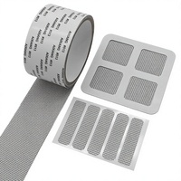 Patchs de réparation pour moustiquaire, adhésifs acryliques double face haute adhérence, imperméables, anti-moustiques, autocollants avec trous de drainage, couleur argent