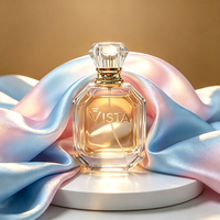 Flacon pulvérisateur carré en verre de luxe 50 ml avec design personnalisé, marquage à chaud et impression sérigraphique, pompe pulvérisatrice, type de scellage VISTA Brand