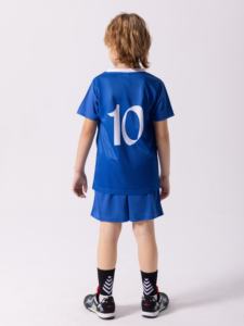 Tenue d'entraînement <span class=keywords><strong>de</strong></span> football pour garçon uniforme <span class=keywords><strong>de</strong></span> sport d'équipe Design graphique maillot à manches courtes ensemble 100% Polyester imprimé pour les enfants - Product Image 4