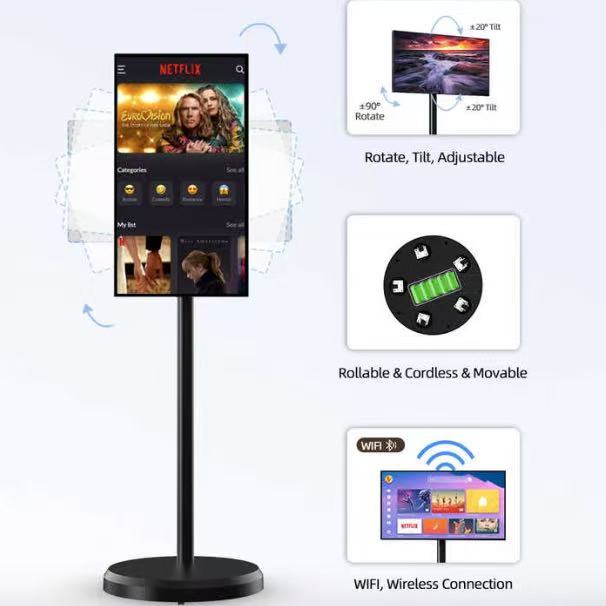 32/21.5 Inch 120Hz White Portable Tablet Smart TV with Touch Screen Outdoor & Home Cinema Use Vivid Home Theater Outdoor Music