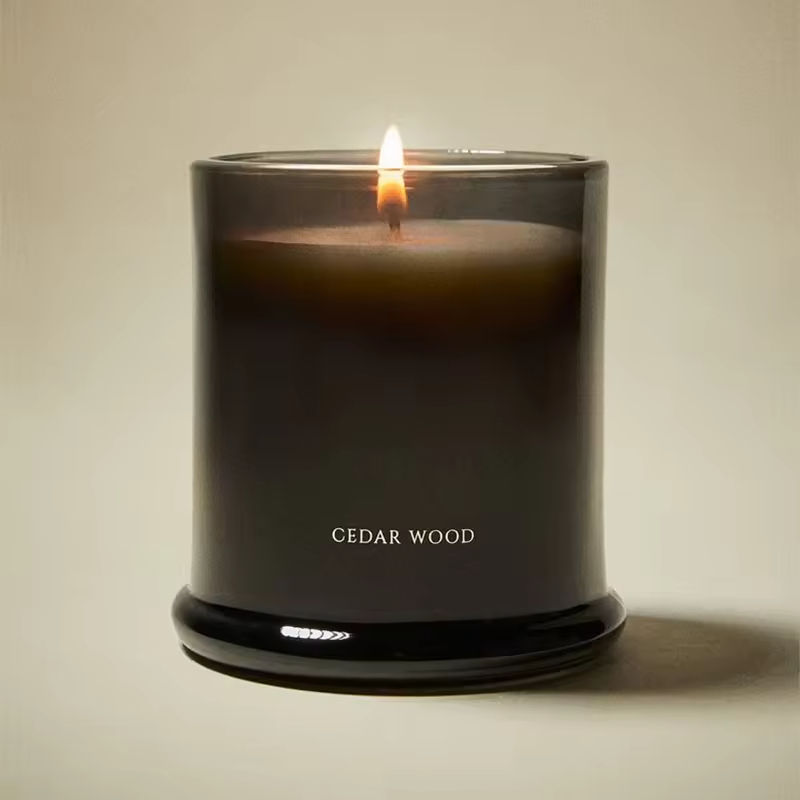 Dark Gray glass soy candle