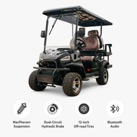 Voiturette de golf électrique tout-terrain Tarion 4 places, moteur AC 4KW, surélevée, longue portée, batterie lithium 72V, 35KM/H, pente 20-25 degrés