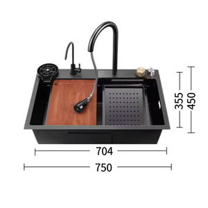 <span class=keywords><strong>Fregadero</strong></span> de Cocina de Acero Inoxidable 304 Nano Negro 100x50, <span class=keywords><strong>Fregadero</strong></span> Individual <span class=keywords><strong>Oculto</strong></span> con Tratamiento de Superficie de Acero Inoxidable para Cocina - Product Image 5