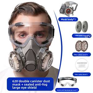 <span class=keywords><strong>Masque</strong></span> facial complet réutilisable anti-poussière à 5 couches avec filtre à charbon actif, anti-fumée, respirant, pour usage industriel et minier - Product Image 4