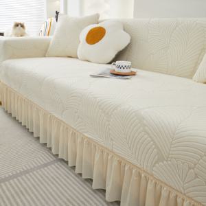 Jupe en velours jacquard universelle toutes saisons, anti-poussière, <span class=keywords><strong>housse</strong></span> de canapé intégrée tout compris - Product Image 6