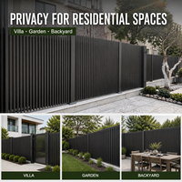 Panneaux de clôture verticaux en aluminium thermolaqué anti-UV de qualité supérieure pour villas côtières, jardins et terrains