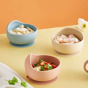 Recién llegado, juego de vajilla para bebé sin BPA, tazones, cuchara, babero, placa de succión dividida de silicona para bebé, juego de alimentación para destete de bebé - Product Image 2