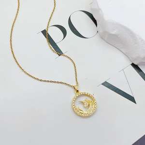 Europe Fashion Gold Plating Stainless Steel <b>Crystal</b> Rhinestone Unicorn Pendant <b>Necklace</b> for Women Girls Jewelry - Product Image 3