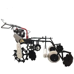 Raised Bed Maker Ridger With Plastic Mulch Applicator Rotary Tillage Mulching Laminating Machine