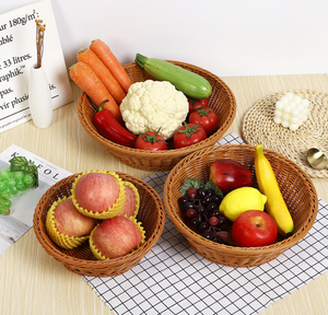 Cesta Redonda <span class=keywords><strong>de</strong></span> Mimbre <span class=keywords><strong>para</strong></span> Pan, Cestas Navideñas <span class=keywords><strong>para</strong></span> Alimentos, Cesta <span class=keywords><strong>de</strong></span> Frutas Apilable Resistente y Ecológica <span class=keywords><strong>para</strong></span> Cocina - Product Image 4