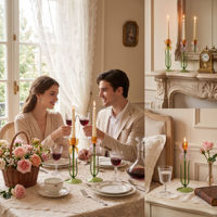 Porte-bougie en verre borosilicate créatif en forme de fleur, ambiance romantique, décoration de la maison, ornements de bureau