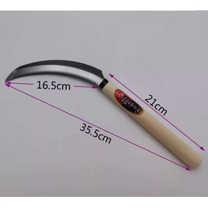 Falce Agricola con Manico in Legno e Lama in Acciaio Inossidabile - Piccolo Coltello per Raccolta - Product Image 4