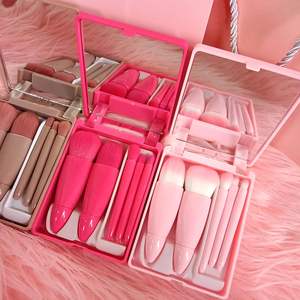 New Fashion Small Portable Cosmetic Brush With Mirror Makeup Brush Set OEM Blush Brush - Product Image 2