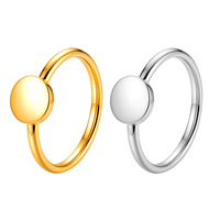 Dina Minimalistischer Flacher Runder Blanker Edelstahlring Dünner Polierter Ring DIY Lasergravierbarer Schmuck für Frauen