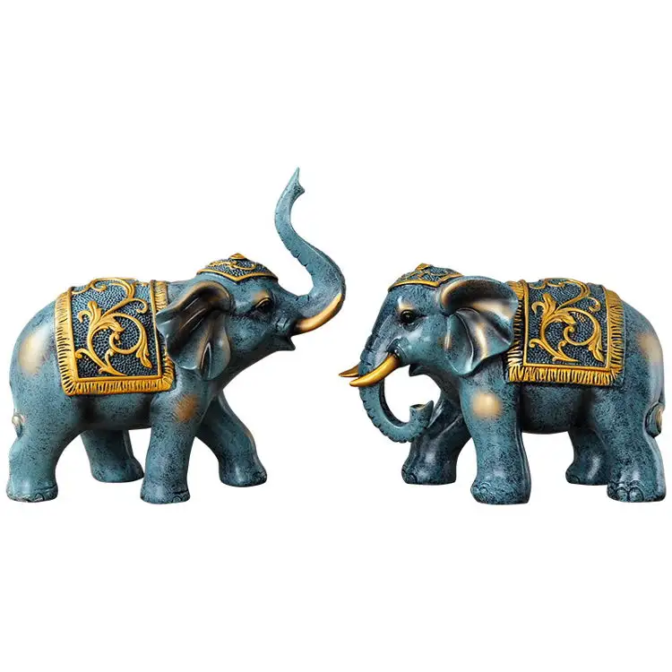 2021 Cheap Fengshui Walking Elephant Home Decoration Living Room Figura De Elefante Hot Handmade Resin Elephant Statue