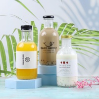 Offre Spéciale 500ml 16oz Bouteille en verre avec Bouchon en aluminium Pour Thé au lait de Jus de Café
