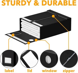 OEM <b>Foldable</b> Rectangle Modern Non-Woven Fabric <b>Storage</b> <b>Box</b> with Clear Window for Household Items Bedding Clothes Organizer - Product Image 5