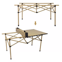Table de camping pliable moderne en métal pour l'extérieur - Conception ultralégère et portable pour le camping et la plage