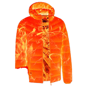 Wholesale Custom Mens Flame Print Hooded Puffer Jacket Quilted Winter <b>Bubble</b> <b>Coat</b> OEM Private Label Direct from Factory Blimpex - Product Image 4