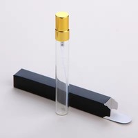 Vente en gros de flacons de parfum en verre de 10 ml avec pulvérisateur en aluminium, atomiseur rechargeable, flacon de parfum vide transparent avec boîte personnalisée