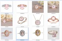 Bague en argent sterling 925 au design classique, bijoux de mode pour cadeau de petite amie, bague en quartz rose