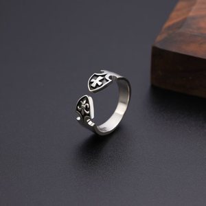 Europeo e americano S925 puro argento semplice nudo retrò squisitamente realizzato da <span class=keywords><strong>uomo</strong></span> e da donna <span class=keywords><strong>anelli</strong></span> alla moda - Product Image 4