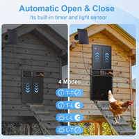 Solaire Automatique Poulailler Porte LCD Minuterie Lumière Capteur Télécommande Anti Pincement Al Alliage Volaille Ferme Accessoire