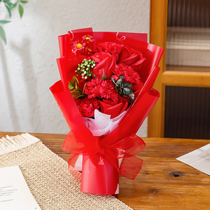 Bouquet de savons parfumés en forme de roses et de œillets, cadeau floral pour la fête des mères, la fête des enseignants, la saint-valentin, petit cadeau pour maman, 11 pièces - Product Image 4