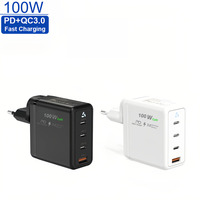Chargeur rapide GaN multi-ports 100W PD QC3.0 PPS, adaptateur secteur mural, prise US, pour ordinateurs portables et appareils mobiles, approvisionnement en gros