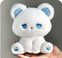 Niedliche, schläfrige Katzen-Plüschfigur, weiches Spielzeug, Cartoon-Sitzpuppe, Greifautomaten-Emote, kleiner Katzenfreund, Polyester PP-Baumwolle