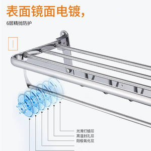 ชุดอุปกรณ์ห้องน้ำสแตนเลส 304 รุ่น Morning Dew 5 ชิ้น ประกอบด้วยราวแขวนผ้าเช็ดตัว ที่ปัดโถสุขภัณฑ์ กล่องใส่กระดาษทิชชู่ และชั้นวางของ - Product Image 3