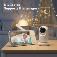 Monitor para Bebés de 5 Pulgadas con Doble Modo Local+WiFi, Aplicación, 1080P, PTZ, Visión Nocturna, Detección de Llanto, Monitor de Temperatura, Audio Bidireccional, OEM/ODM