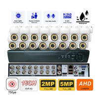 Kit DVR XVR analogique 16 canaux TSEye, système de surveillance CCTV, stockage cloud, application pour smartphone, 2MP 5MP, IP66, résistant aux intempéries