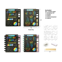 Peinture à gratter sur papier pour enfants, ensemble de livres d'art, couleurs arc-en-ciel, bricolage, haute qualité
