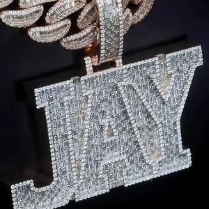 จี้เพชรรูปตัวอักษร VVS hip hop สุดหรูสำหรับผู้ชายเครื่องประดับชั้นดีสไตล์ฮิปฮอปสำหรับผู้หญิงสไตล์ฮิปฮอปแร็ป - Product Image 5