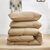 Ensemble de couette en coton écologique moderne comprenant 1 couette et 2 taies d'oreiller, doux, respirant, confortable, léger, lavable en machine