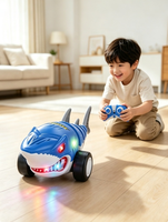 Voiture jouet requin télécommandée 2,4 GHz, véhicule requin rechargeable avec lumières LED colorées pour garçons et enfants