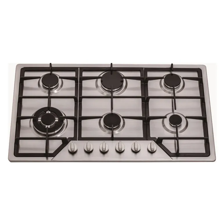 Professional Factory Made Stainless Steel Lpg Built in Gas Hob 5 Burners Gas Stove