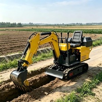 Mini-excavatrice agricole sur chenilles KC-08, micro-pelleuse à faible pression au sol pour le creusement de fossés et l'aménagement paysager