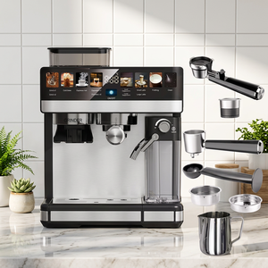 Máquina de Café Semiautomática de Fábrica con Doble Control de Temperatura, Pantalla LCD y Manómetro Visible, Cafetera Espresso al por Mayor - Product Image 1