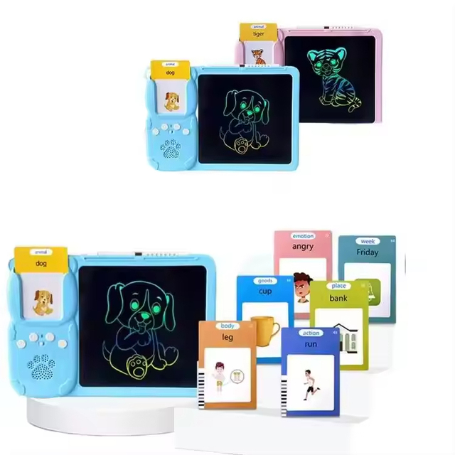 Kids Educational Toys Talking Flash Card Reader With Writing Tablet Reading Machine Cognitive Cards Toddlers Toys Gifts