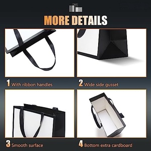 Bolsa de Papel de Regalo de Lujo para Promociones de Pequeñas Empresas, Impresa con su Propio Logotipo, Personalizada, para Ropa, Joyería, Bolsa de Papel Grande - Product Image 5