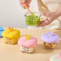 Nouveautés : Bol alimentaire en verre anti-fuite pour bébé, avec couvercle en silicone, pour le stockage des aliments pour nourrissons