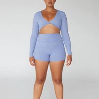 L230253 Fabricant de vêtements sur mesure Ensembles de yoga Soutien-gorge torsadé Leggins Set Crunch Butt Plus Size Vêtements de sport pour femmes Ensembles de fitness et de gymnastique