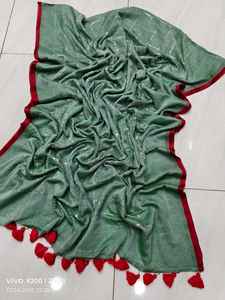 Sari de Algodón Tejido Akshay Sharma ENT con Blusa, Ecológico, de Secado Rápido, Ligero, Teñido Liso, para Bodas, para Chicas - Product Image 2